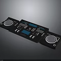 Professional DJ Controller Featuring Dual Turntables Control Panel Blue Display And White Buttons