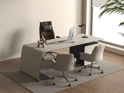 Modern Office Desk and Chair Boss Office Desk and Chair Class Desk and Chair Office Chair 3d model