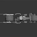 Gray Concept Motorcycle 3D Model With Large Wheels And Detailed Mechanical Design Structure