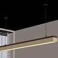 Modern Interior With Long Rectangular Pendant Light Featuring Light Frame And LED Lighting 3d model