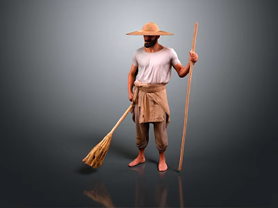 Workers Farmers European Workers Mechanic Builders Repairers Miners Digger Workers Characters 3d model