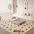 Modern Sofa Coffee Table Combination Multi-person Sofa Coffee Table Fruit Plate Sofa Single Sofa Leisure Chair 3d model