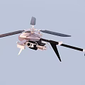 Unmanned Helicopter Flying In Clear Sky With Camera Equipment 3d model