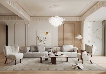 French Living Room 3d model