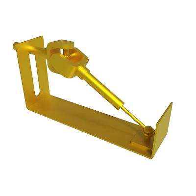 Golden Mechanical Device Featuring Bracket Lever And Base Structure Design 3d model