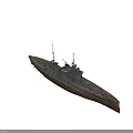 Naval Weapon System On Warship Model Featuring Main Guns Turret And Antennas Design