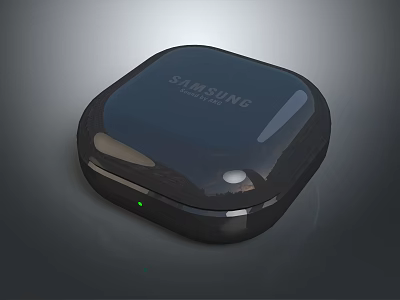 Samsung Wireless Earbuds Charging Case With Black Design Portable Size And Indicator Light 3d model
