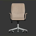 Light Pink Fabric Single Chair With Armrests Silver Metal Base And Wheels Modern Design
