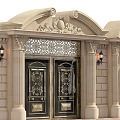 European-style gate head facade 3d model