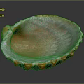Decorative Shell Shaped Bowl With Orange White Edges Wavy Texture For Home Decor