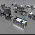 Stainless Steel Commercial Kitchen Equipment Including Sinks Worktables Dishwashers And Sterilizers