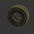 3D Rendered Heavy Duty Tire With Deep Tread Pattern Gray Color And Reflective Surface
