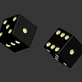 Black Dice With Yellow Dots Practical Household Items For Games And Entertainment