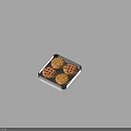 Juicy Grilled Hamburger Patties on Black Tray with Crispy Grill Marks and Fresh Herbs