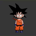 Young Goku Style Cartoon Character With Spiky Black Hair Orange Outfit And Blue Shoes
