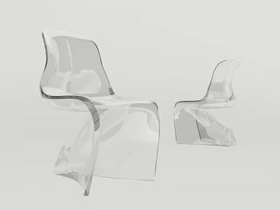 Transparent Modern Leisure Chairs With Sleek Acrylic Design And Contemporary Style 3d model