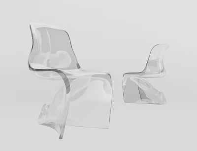 Transparent Modern Leisure Chairs With Sleek Acrylic Design And Contemporary Style 3d model