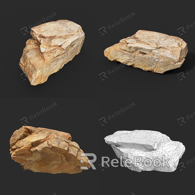 Rock Stone Block Natural Landscape Slab model