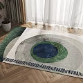 Modern Square Carpet Abstract Geometric Carpet 3d model