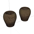 Old pottery jars, jars, old objects 3d model