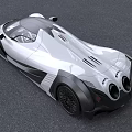 White And Black Supercar With Race Number 15 Aerodynamic Design
