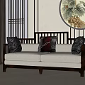 New Chinese-style double sofa 3d model