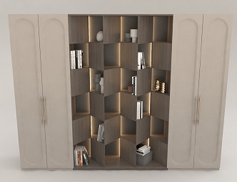 Bookcase Wine Cabinet Locker 3d model