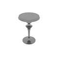 Modern Dining Table With Polished Metal Pedestal And Round Tabletop Design