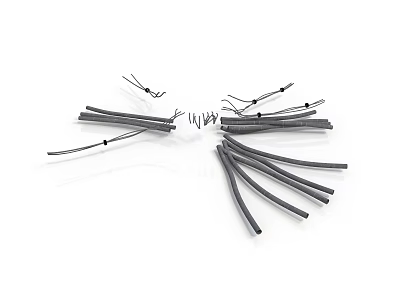 Practical Daily Living Supplies Black And White Cable Straps For Organizing Items 3d model