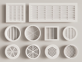 Air conditioning air outlet ventilation grille exhaust air vent new air vent hardware smoke outlet 3d model