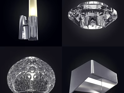 Modern Crystal Chandeliers With Unique Shapes And Elegant Designs For Interiors 3d model