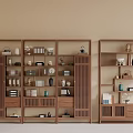 Wooden Chinese Style Display Shelf With Multi Tiered Design And Decorative Items Books