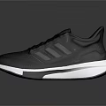 Stylish Adidas Black Running Shoes With White Sole And Classic Lace Up Design