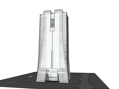 Modern Commercial Complex Tall Building Design With Glass Facade And Urban Skyline 3d model