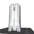 Modern Commercial Complex Tall Building Design With Glass Facade And Urban Skyline