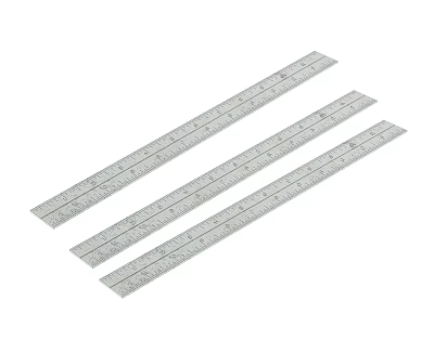 Three Metal Rulers With Precise Scales Straight Edge Measuring Tools 3d model