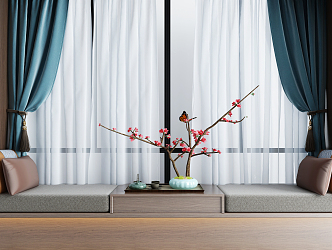 New Chinese-style Bay Window Tatami 3d model