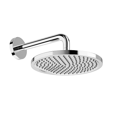 Chrome Round Shower Head With Wall Mounted Design And Water Outlet Holes 3d model