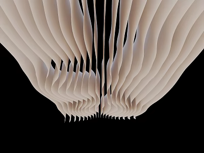 Modern White Ceiling With Folded Wavy Layered Design For Interior 3d model