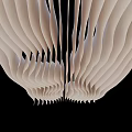 Modern White Ceiling With Folded Wavy Layered Design For Interior