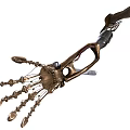 Detailed Mechanical Arm With Metallic Components And Articulated Fingers Design