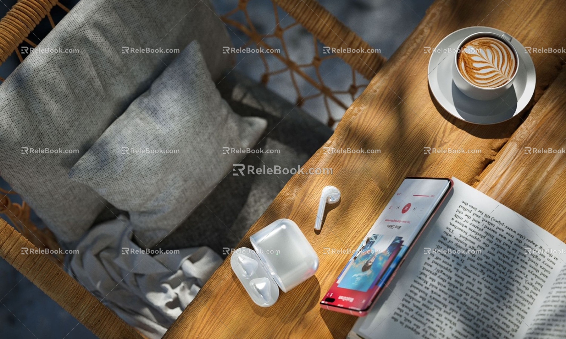 earphone table and chair coffee book mobile phone model