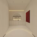 Modern Beauty Hair Salon Interior With Green Chair White Sofa And Oval Decor