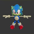 Sonic the Hedgehog Blue Animated Character With White Gloves Red Shoes And Arms Outstretched
