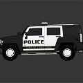 Military Police Off Road Vehicle With Black And White Exterior And Roof Equipment