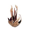 Decorative Abstract Art Sculpture With Intricate Openwork Design And Golden Red Finish