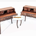Vintage Wooden Desks With Drawers And Ornate Carved Legs Design
