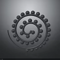 Snail Inspired Spiral Sculpture With Round Balls Arranged On Gray Background