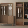 Modern Minimalist Wardrobe Design With Hanging Area Drawers Mirror And Open Shelves