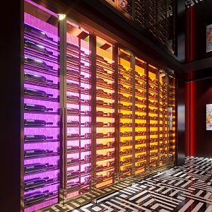 modern wine cabinet aisle wine cabinet 3d model